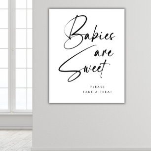 Affiche Bébés Moderne Minimaliste Écriture Noire Sont Mign