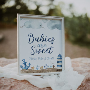 Affiche Bébés nautiques sont Baby shower doux signe