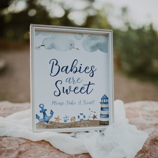 Affiche Bébés nautiques sont Baby shower doux signe (Créateur téléchargé)
