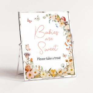 Affiche Bébés Papillon Fleur Sauvage sont Mignons