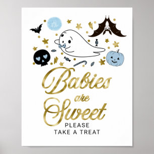 Affiche Bébés sont de doux signe de baby shower Halloween