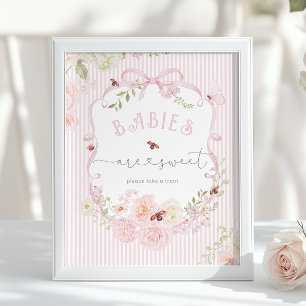 Affiche Bébés sont des amours de petite bête à fleurs Baby