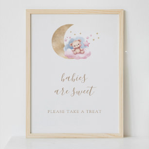 Affiche Bébés sont doux Aquarelle Ours Baby shower Signal