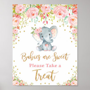 Affiche Bébés sont doux prendre un traitement Eléphant Dou