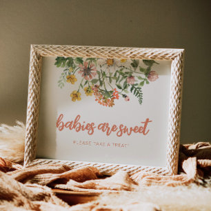 Affiche Bébés sont Fleurs sauvages doux signe