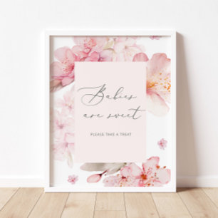 Affiche Bébés sont mignons fleurs rose Sakura