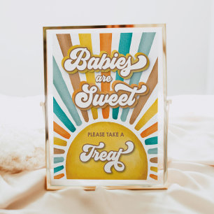 Affiche Bébés sont Sweet Boho Sunshine Baby shower Signal