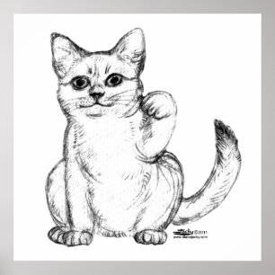 Affiche Becking Kitty Chat Maneki Neko