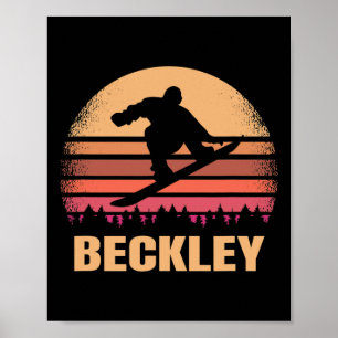Affiche Beckley West Virginia Snowboard Vintage extérieur