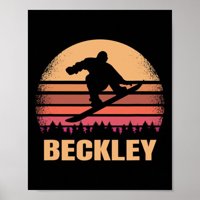 Affiche Beckley West Virginia Snowboard Vintage extérieur (Devant)