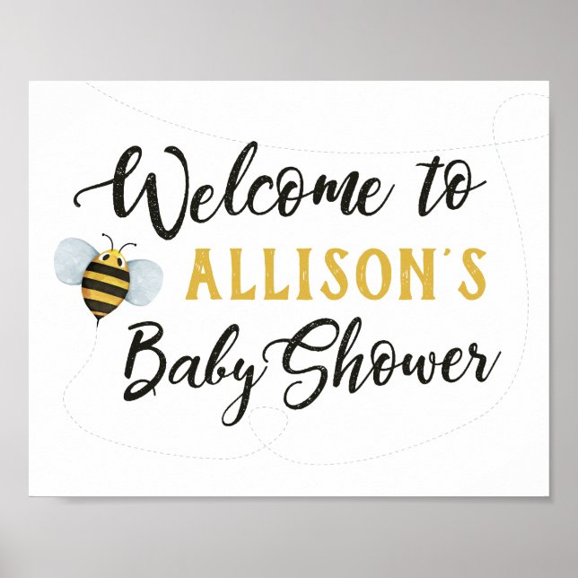 Affiche Bee Baby Shower Welcome Sign (Devant)