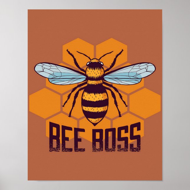 Affiche Bee Boss Bee Don, I Love Bee, Bee-keeper Gifts (Devant)