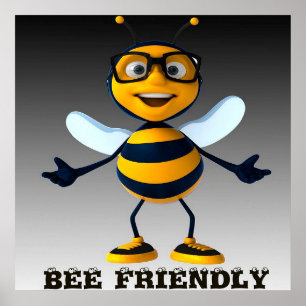 Affiche Bee Friendly Bee Gifts ,I Love Bee,Beekeeping Gift