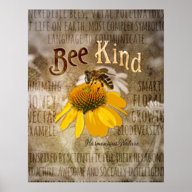 Affiche Bee Genre - Canvas Harmonieuse Nature Imprimer (Devant)
