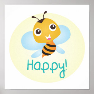 Affiche Bee Happy Baby Print