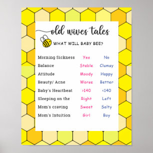 Affiche Bee Old Wives Tales Gender Reveve Board