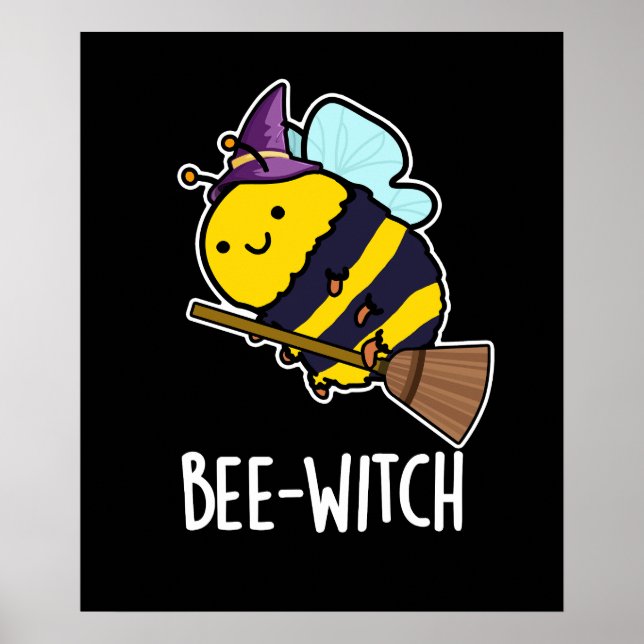 Affiche Bee-sorcière Funny Bee Pun Dark BG (Devant)
