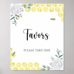 Affiche Bee thème mariage - Faveurs, s'il vous plaît prend