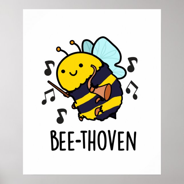 Affiche Bee-thoven Funny Music Bee Pun (Devant)