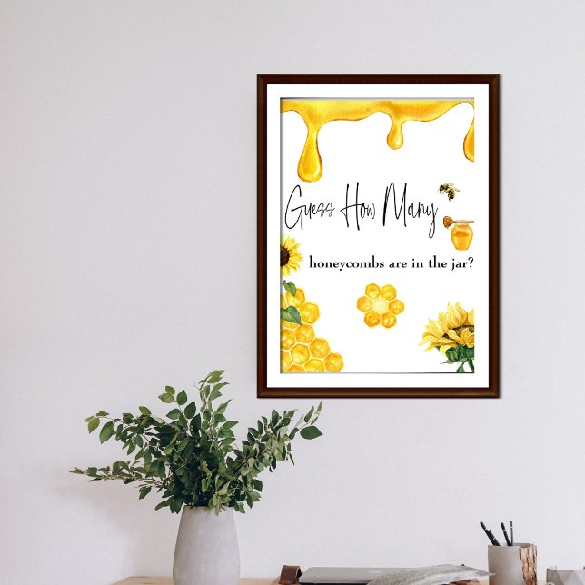 Affiche Bee Yellow Honey Devine Combien De Baby showers Je (Créateur téléchargé)