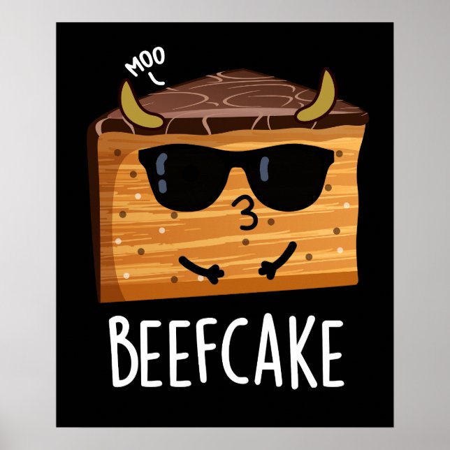 Affiche Beefcake Funny Cake Pun Dark BG (Devant)