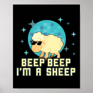 Affiche Beep Beep Je suis un mouton amusant animal de ferm