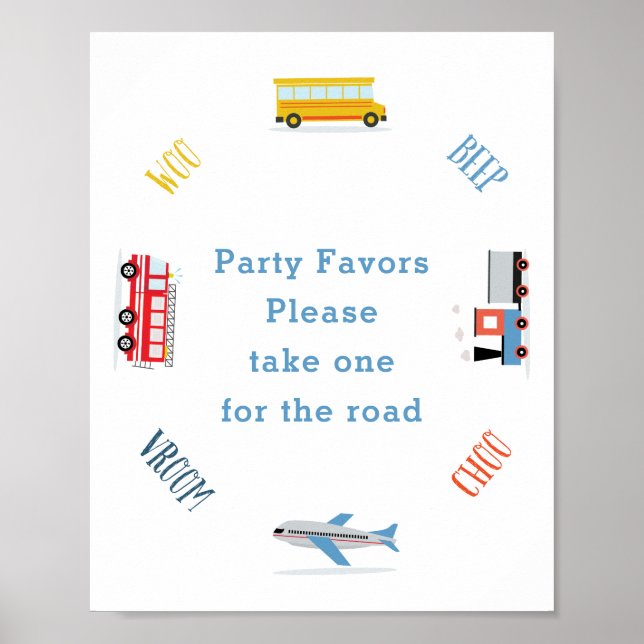 Affiche Beep Vroom woo Avion 2 anniversaire fête (Devant)