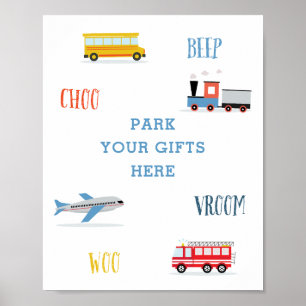 Affiche Beep Vroom woo Fête d'anniversaire de l'avion