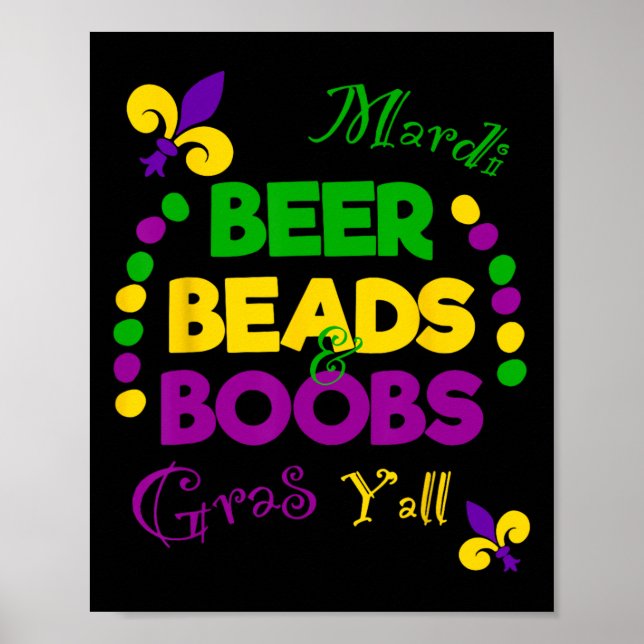Affiche Beer Bead Breast Funny Carnival Party Hommes Cadea (Devant)