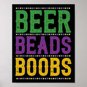 Affiche Beer Beads Parade du Carnaval des seins Cadeau Fun