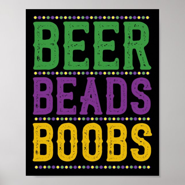 Affiche Beer Beads Parade du Carnaval des seins Cadeau Fun (Devant)