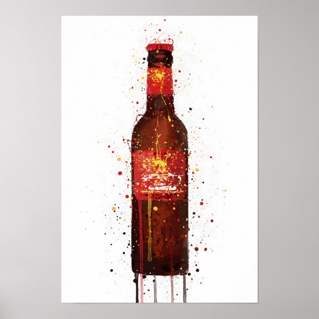 Affiche Beer Bottle Wall Art Print 'Rambla Red' (Devant)