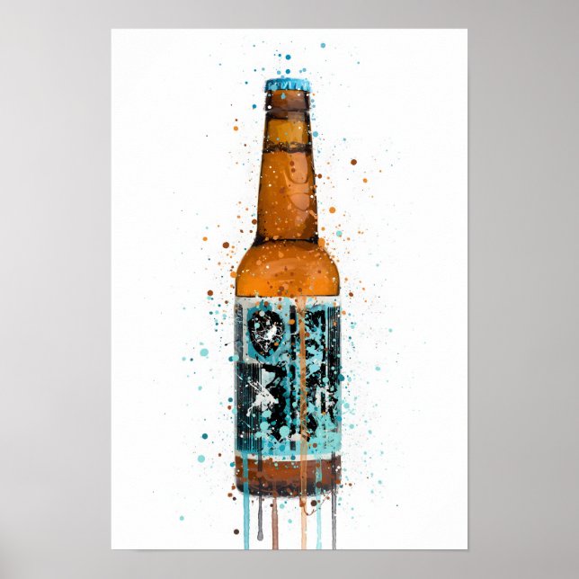 Affiche Beer Bottle Wall Art Print 'Rebel Rebel' (Devant)