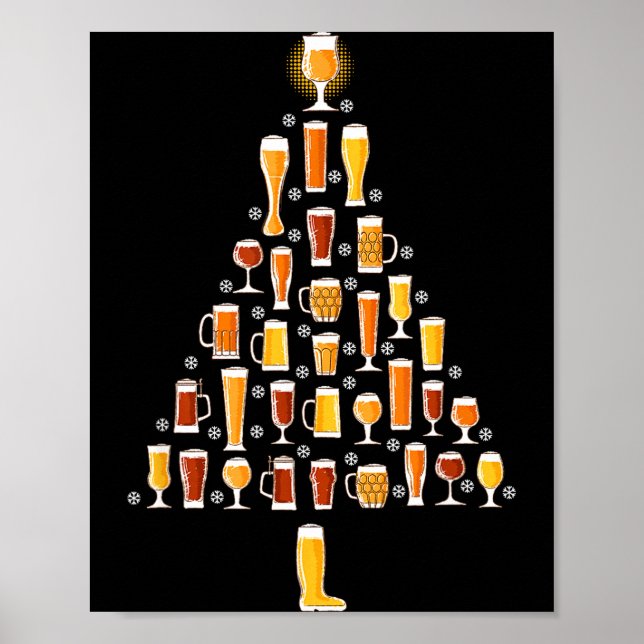 Affiche Beer Christmas Tree Men Women Beer Ugly Christmas  (Devant)
