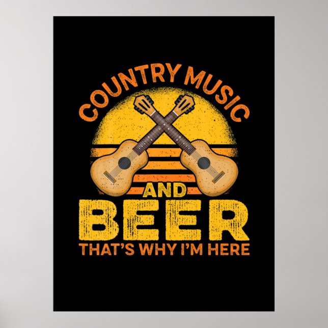 Affiche Beer Drinker Country Music And Beer Birthday (Devant)