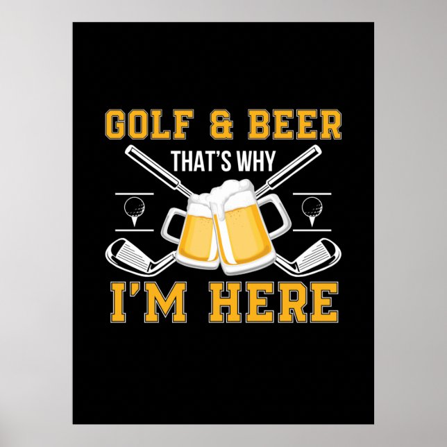 Affiche Beer Drinker Golf And Beer Birthday (Devant)
