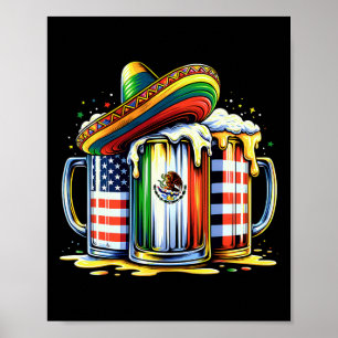 Affiche Beer Mexican Usa Drapeau Cinco De Mayo Boisson Par