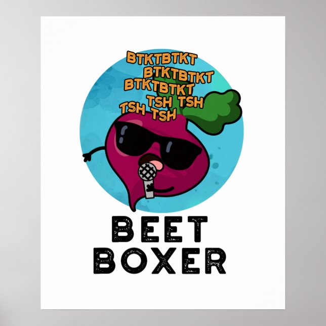 Affiche Beet Boxer Funny Beatbox Veggie Pun  (Devant)
