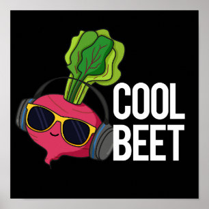 Affiche Beet cool Funny Veggie Pun Dark BG