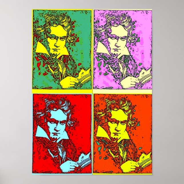 Affiche Beethoven Pop Art (Devant)