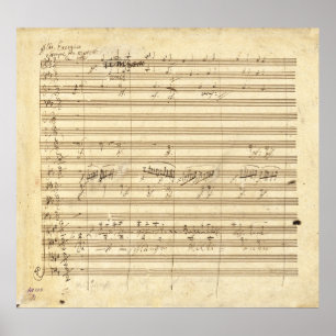 Affiche Beethoven Symphony No 9 Original Manuscript Print