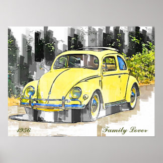Affiche Beetle 1956 Amoureux de la famille