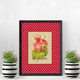 Affiche Begonia Botanical et Quatrefoil
