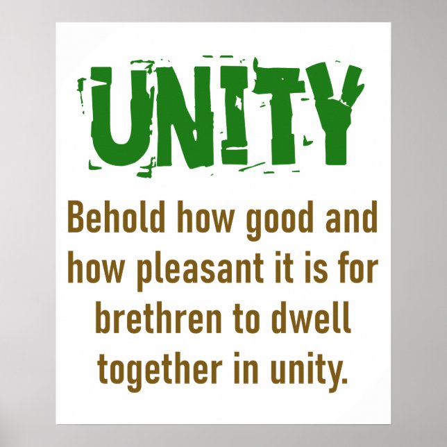 Affiche Behold How Good And How Pleasant - Unity Quote (Devant)