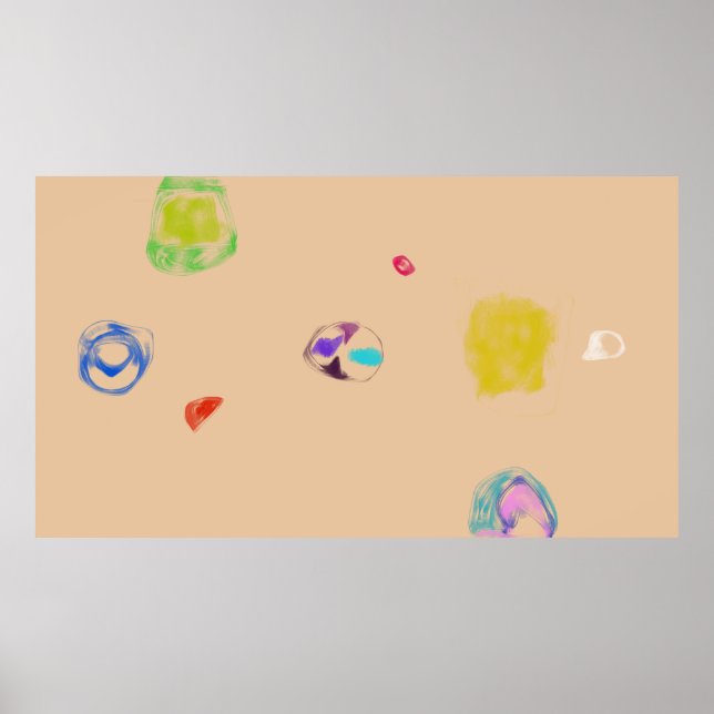 Affiche Beige Abstract Objects Simple Drawing (Devant)