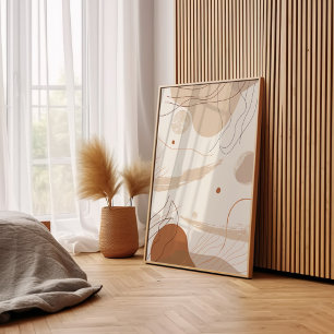 Affiche Beige Abstrait bohème