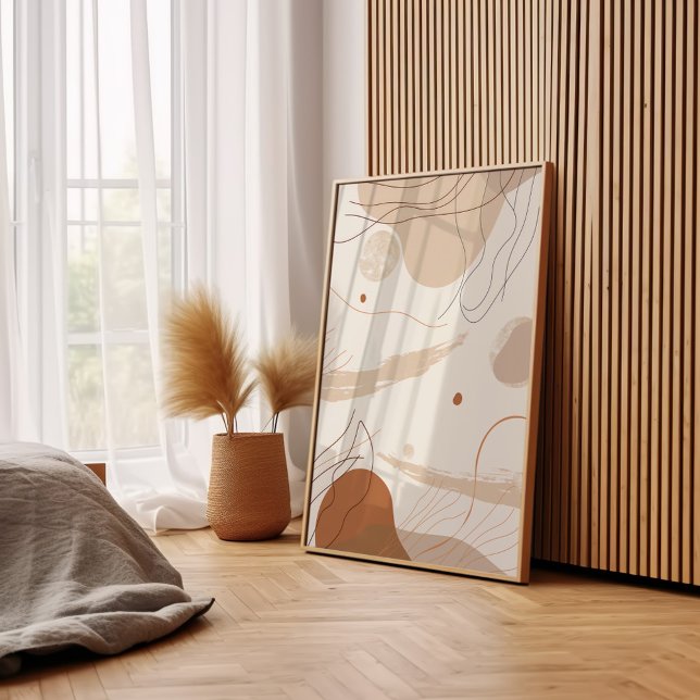 Affiche Beige Abstrait bohème (Créateur téléchargé)