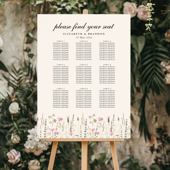 Affiche Beige and Boho Wildflower Wedding  (Créateur téléchargé)