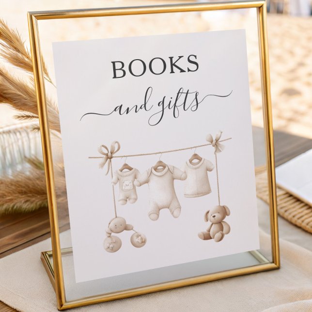 Affiche Beige Baby Clothes And Toys Books and Gifts (Créateur téléchargé)