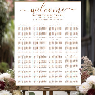 Affiche Beige Dusty moderne Mariage simple 16Table Sièges